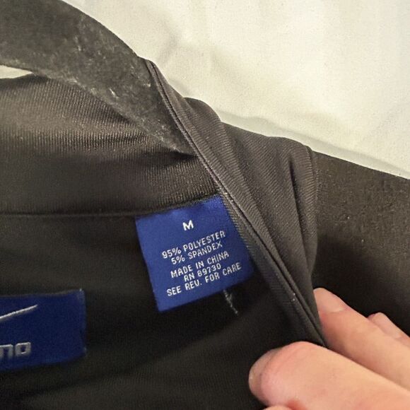 Mizuno Pullover Men's Medium Black Long Sleeve Collared Running Jacket - Picture 4 of 11